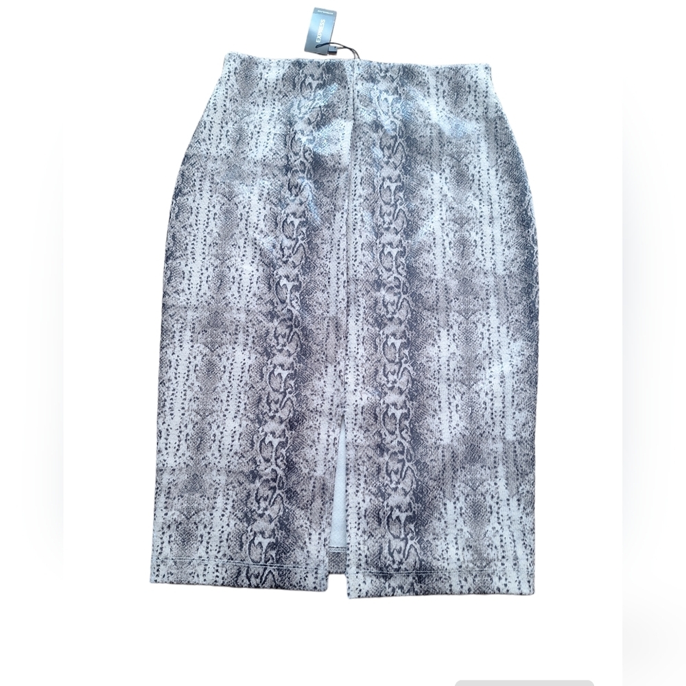 NWT Express Snake Skin Shiny Pencil Midi Skirt XS